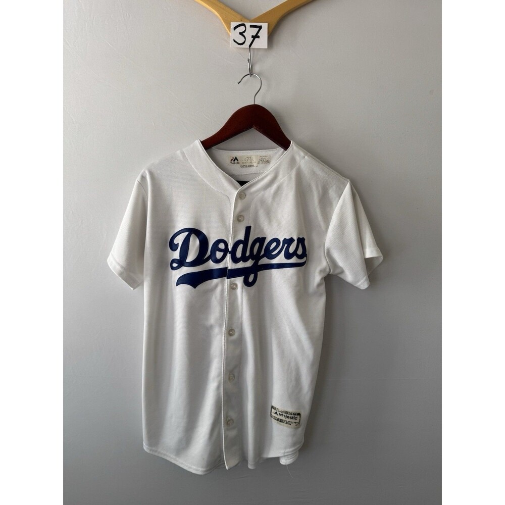 Majestic Los Angeles Dodgers Jersey Youth L 14/16 White MLB Baseball Cool Base